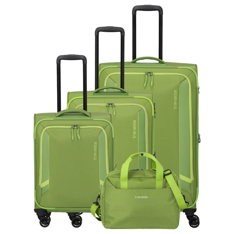 Travelite Corsiica - 4-Rollen-Trolley Set 4tlg. erw. (fresh green)