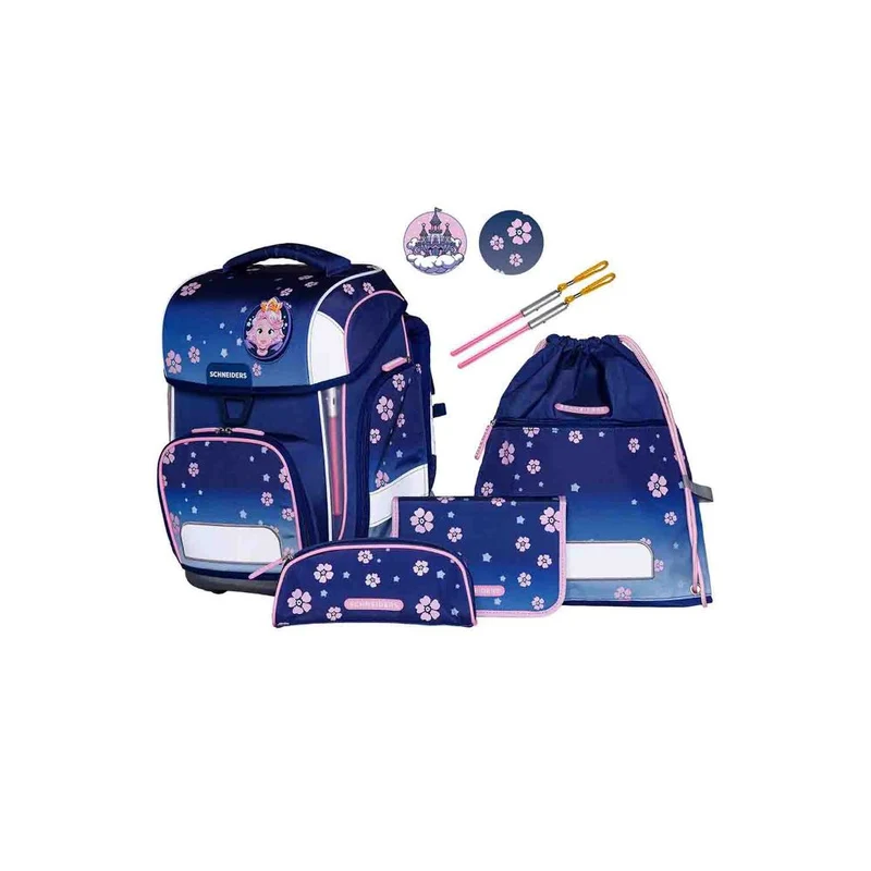 Schneiders Ergolite Blue Bloom Schulranzen Set 9tlg.