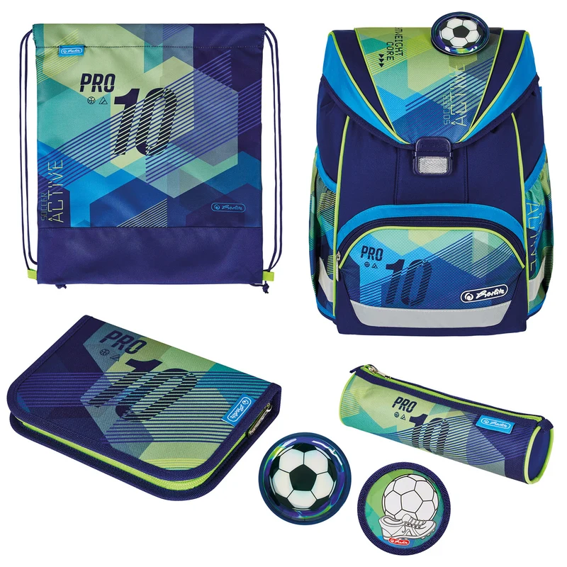 Herlitz UltraLight Plus Schulranzen-Set · Fußball · 6-teilig