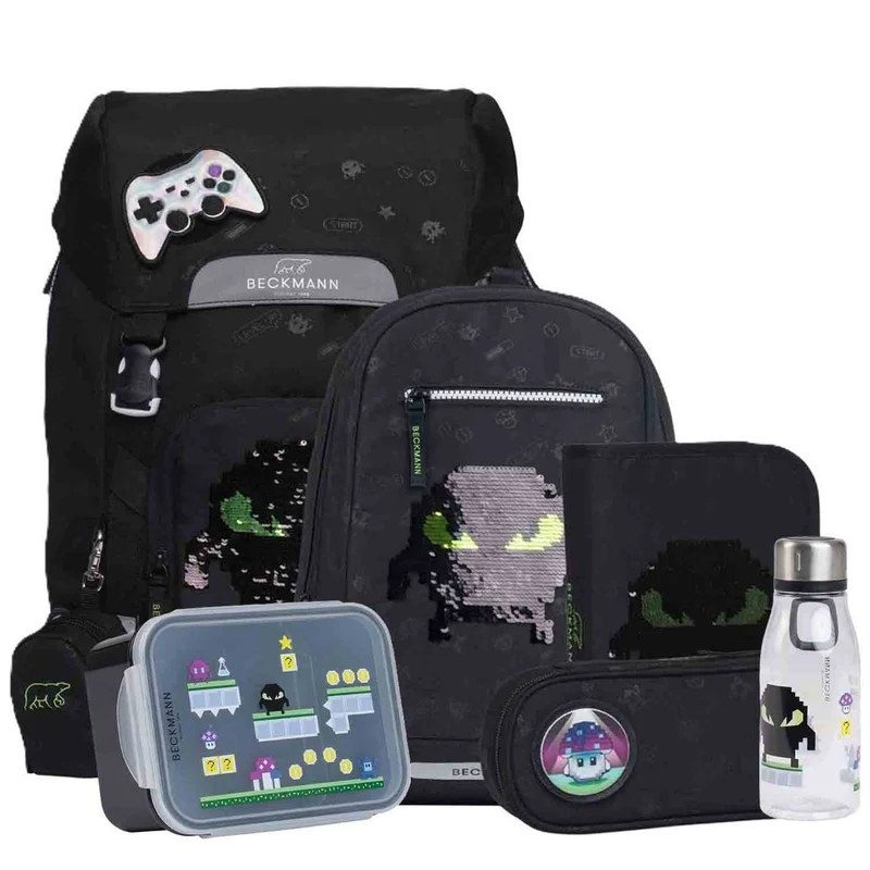 Beckmann Classic Maxi Pixel Schulrucksack Set 8tlg.