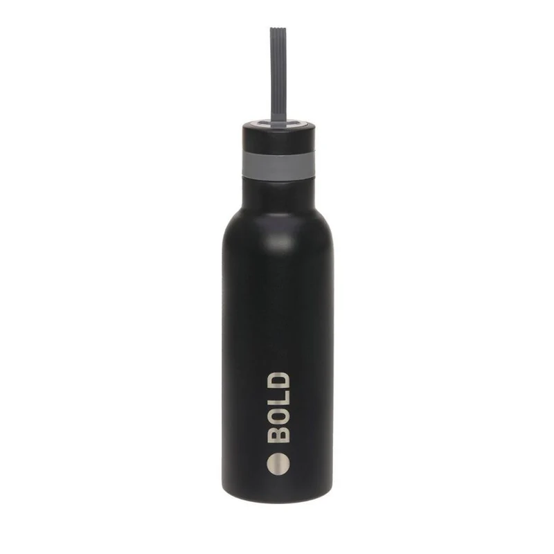 Lässig Trinkflasche 0,75 Liter Edelstahl Black