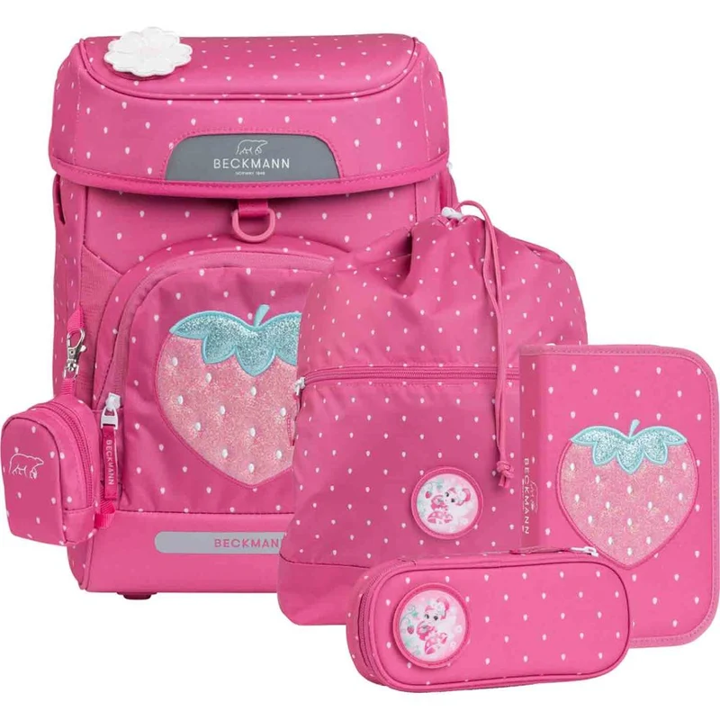 Beckmann Plus Air Strawberry Schulranzen Set 6tlg.