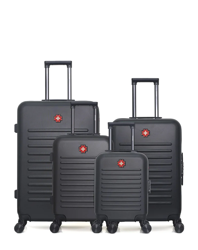 SWISS KOPPER – 4er-Pack – Großer Koffer, mittelgroßer Koffer, Handgepäck und Handgepäck XXS WIL