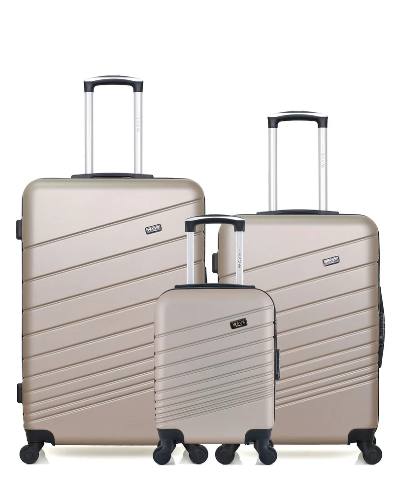WAVE PARIS - 3er-Pack – Großer Koffer, mittelgroßer Koffer und Handgepäck XXS TIGRE