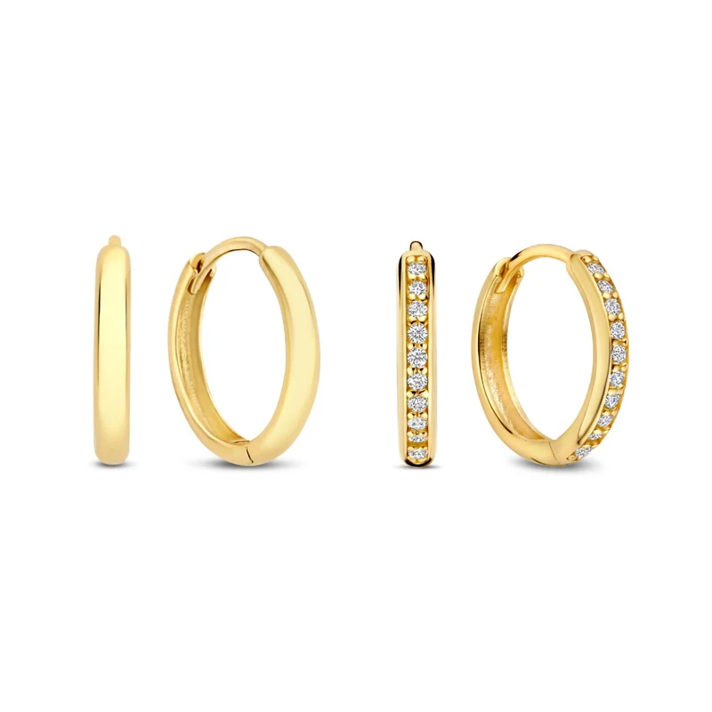 Isabel Bernard Cadeau d'Isabel 14 Karat Gold Ohrring-Set mit Zirkonia IB90188