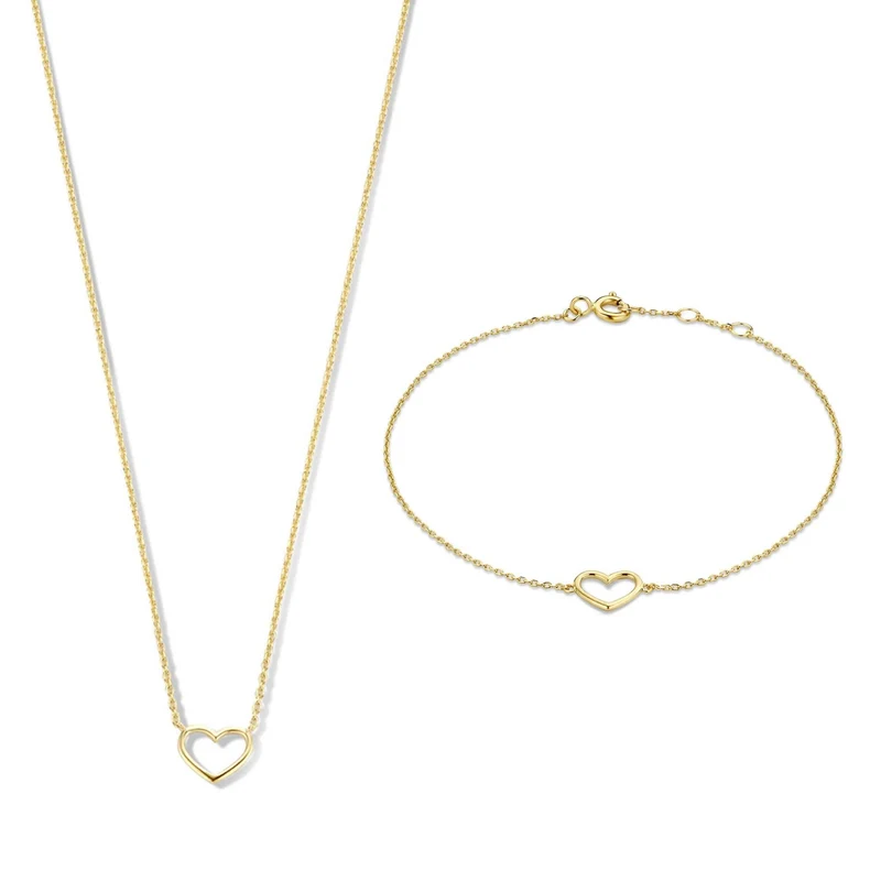 Isabel Bernard Cadeau d'Isabel 14 Karat | Gold Halskette und Armband Geschenksets IB90058