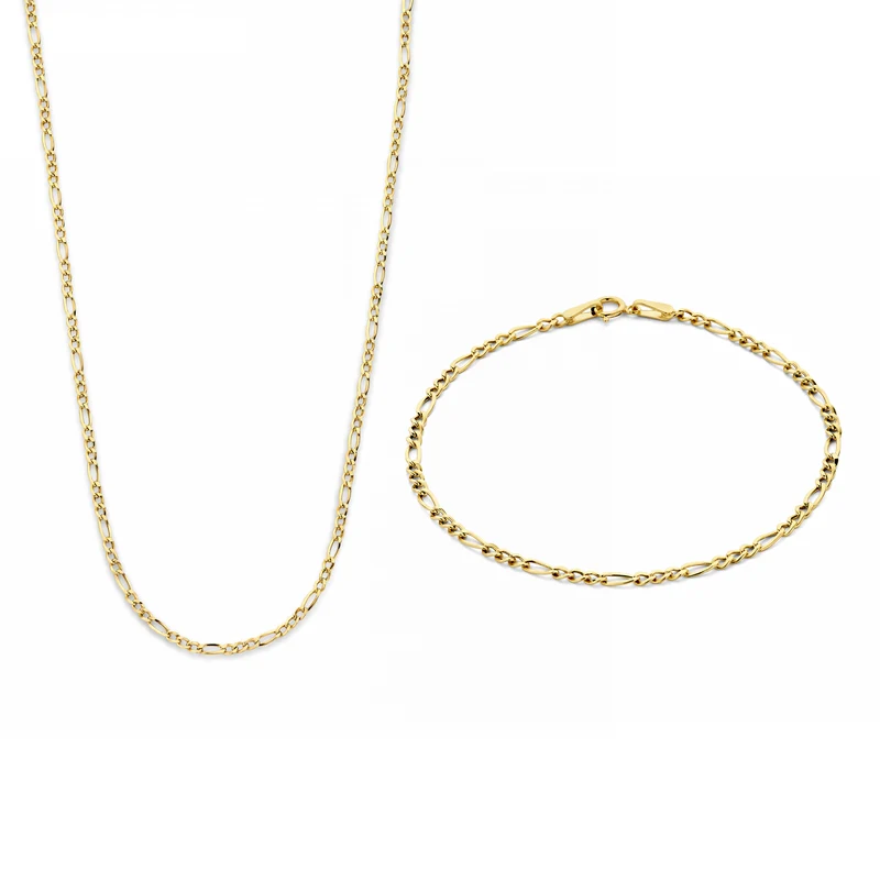 Isabel Bernard Cadeau d'Isabel 14 Karat | Gold Halskette und Armband Geschenksets IB90094
