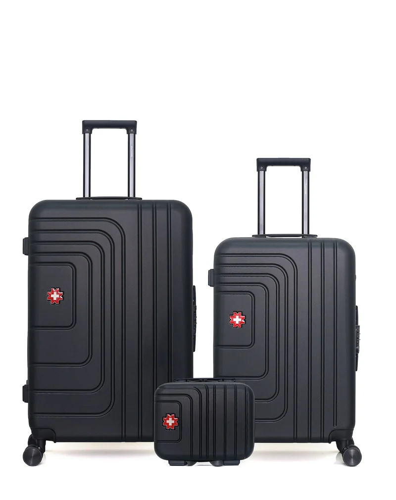 SWISS KOPPER – 3er-Pack – Großer Koffer, mittelgroßer Koffer und Kosmetikkoffer RUTI