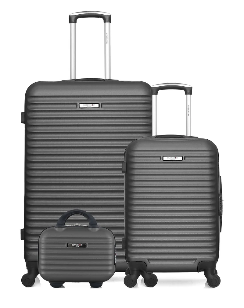 BLUESTAR – 3er-Pack - Großer Koffer, Handgepäck und Kosmetikkoffer BRAZILIA