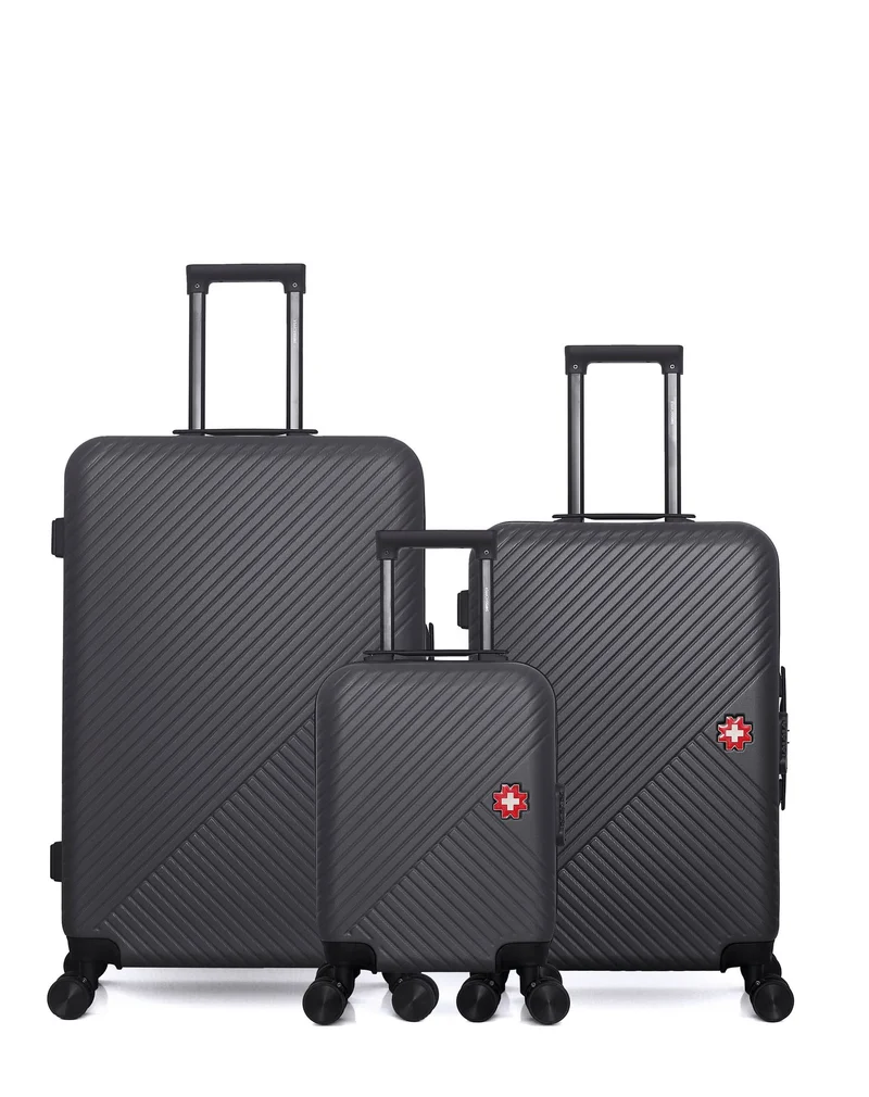 SWISS KOPPER – 3er-Pack – Großer Koffer, mittelgroßer Koffer und Handgepäck XXS SPIEZ