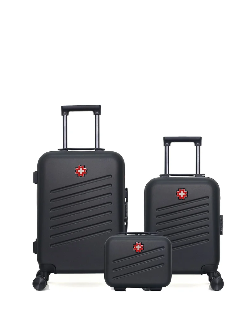 SWISS KOPPER – 3er-Pack – Handgepäck, Handgepäck XXS und Kosmetikkoffer ZURICH