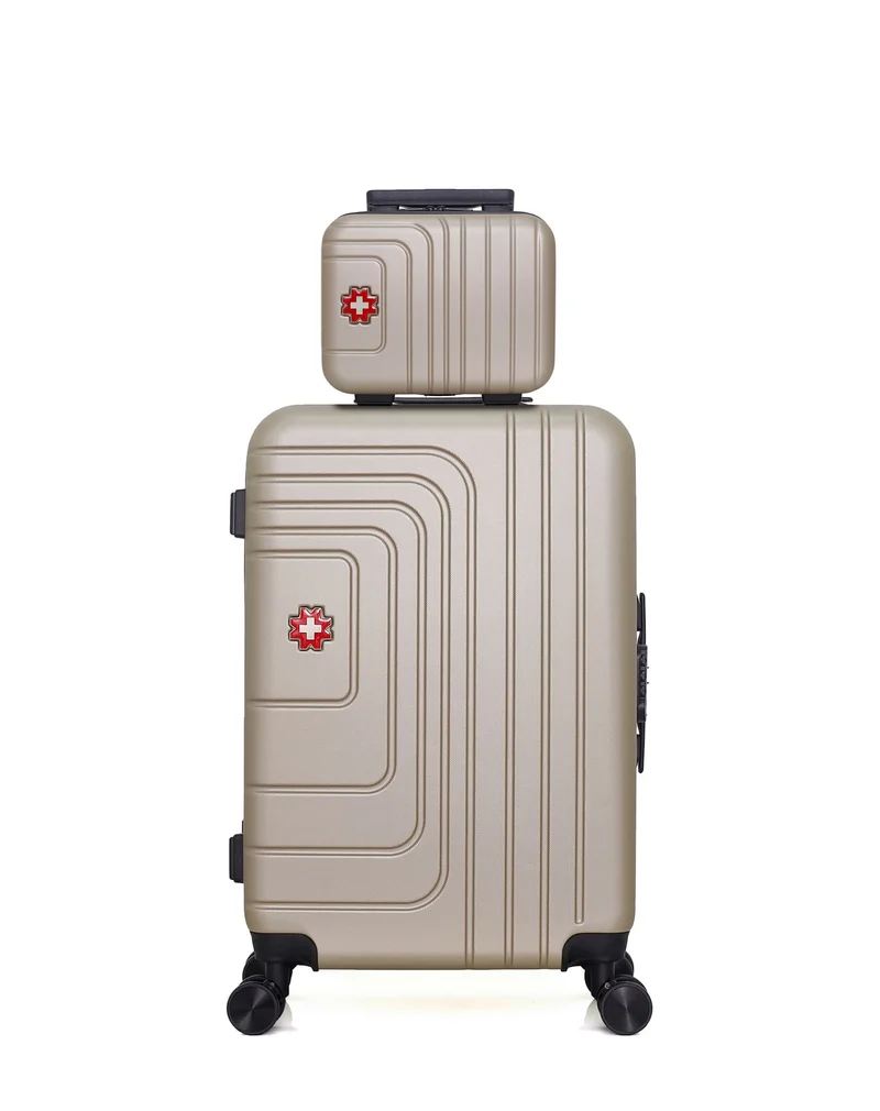 SWISS KOPPER – 2er-Pack: Mittelgroßer Koffer und Kosmetikkoffer RUTI