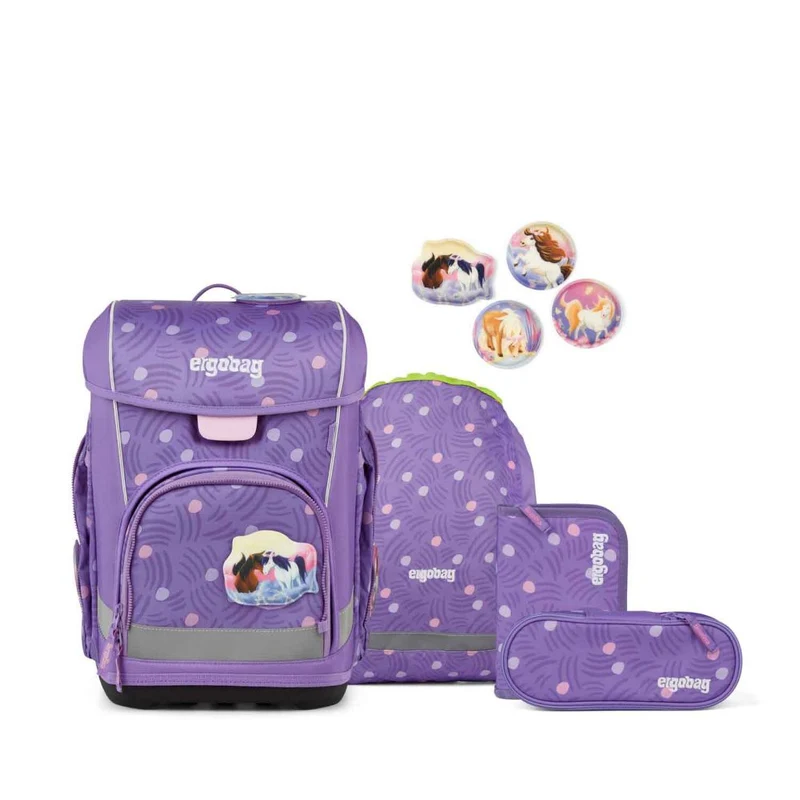 Ergobag Cubo Light PonyBäradies Schulranzen Set 5tlg.