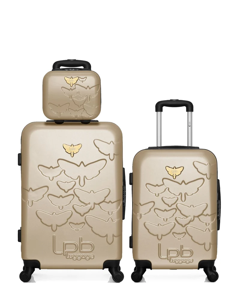 LPB LUGGAGE - 3er-Pack: Mittelgroßer Koffer, Handgepäck und Kosmetikkoffer AELYS