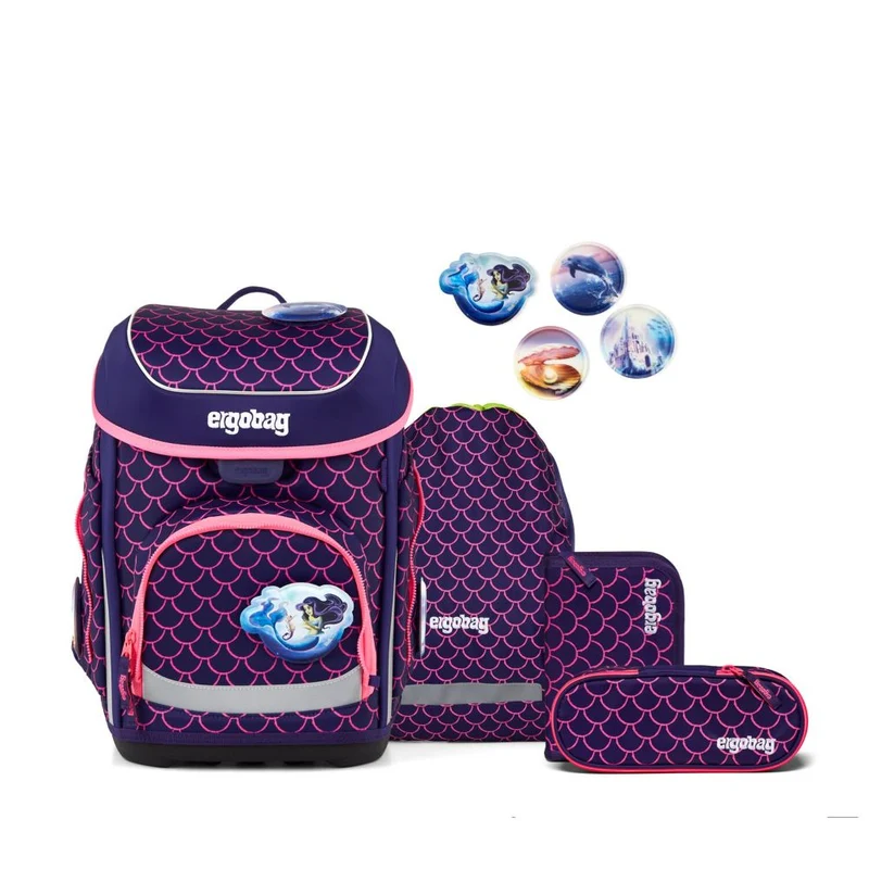 Ergobag Cubo PerlentauchBär Color Flash Edition Schulranzen Set 5tlg.