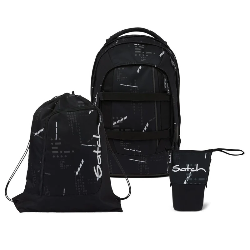 Satch Pack Ninja Matrix Pencil Slider Light Edition Schulrucksack Set 3tlg.