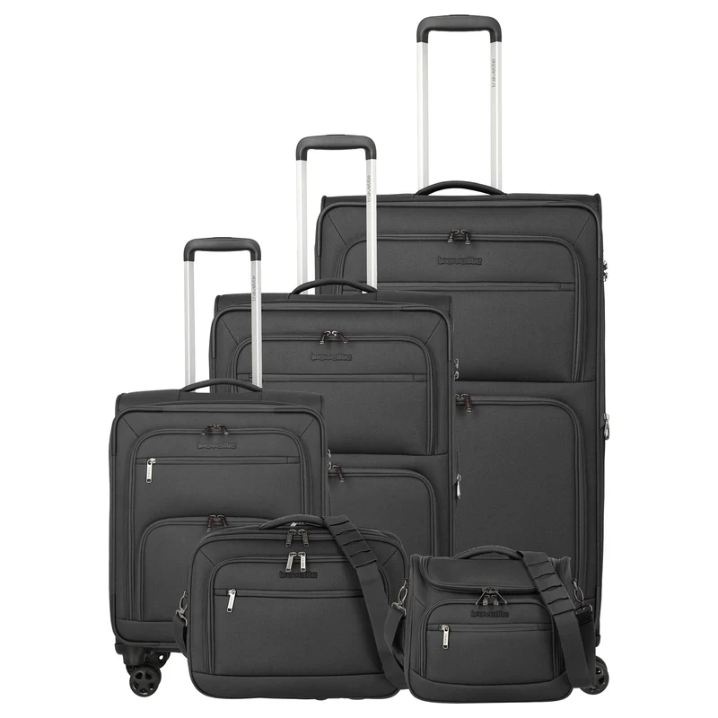 Travelite Cubis - 4-Rollen-Trolley Set 5tlg. (anthracite)