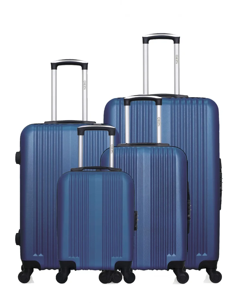 HERO – 4er-Pack: Großer Koffer, mittelgroßer Koffer, Handgepäck und Handgepäck XXS LIPARI