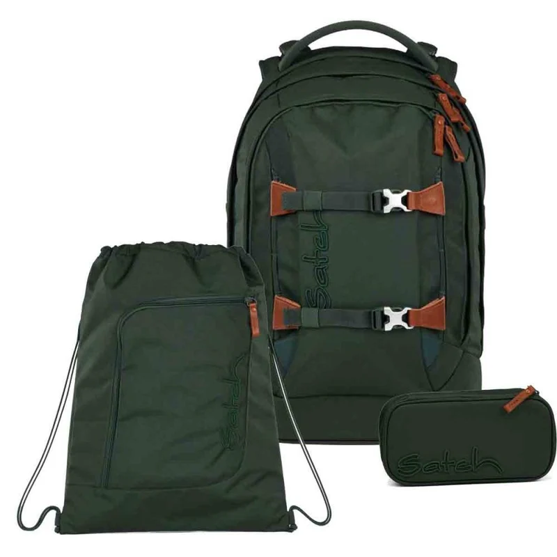 Satch Pack Nordic Forest Green Skandi Edition Schulrucksack Set 3tlg.