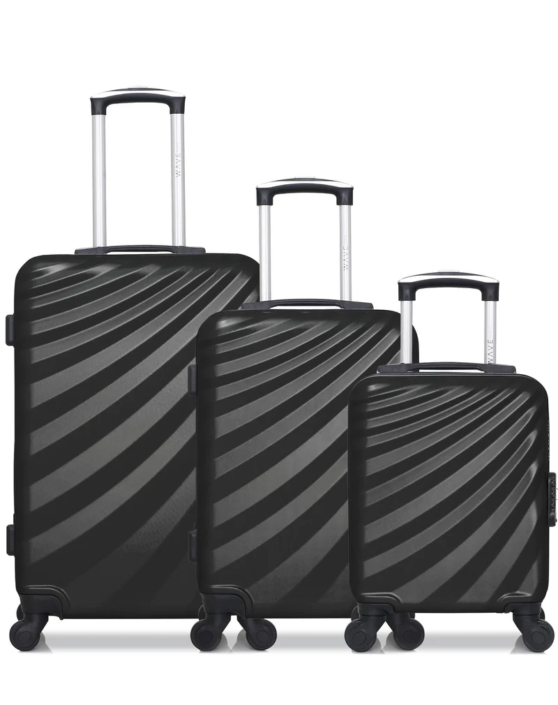 WAVE PARIS - 3er-Pack: Mittelgroßer Koffer, Handgepäck und Handgepäck XXS DANUBE
