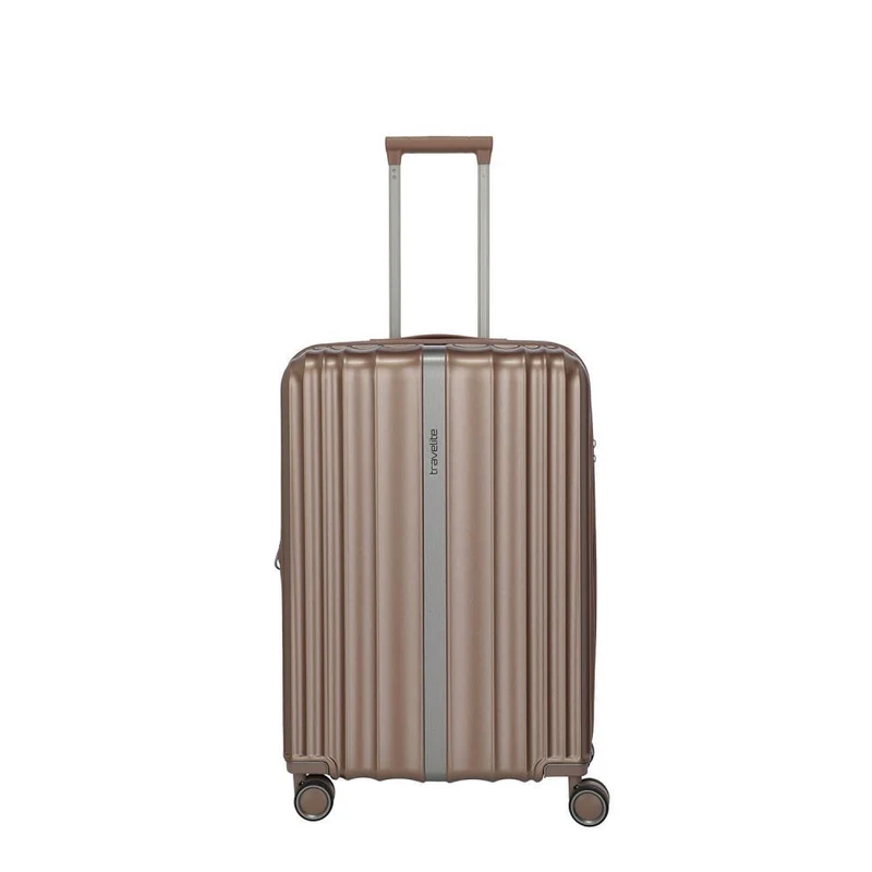 Travelite Paros Cappuccino 4-Doppelrollen Trolley M 65 cm