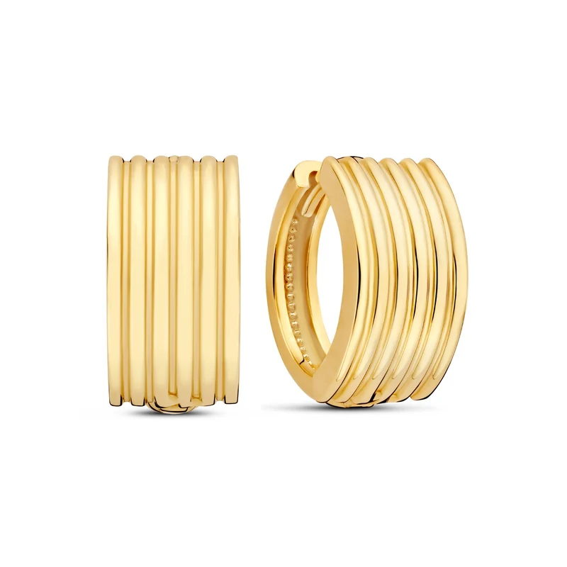Beloro Jewels La Rinascente Amelie 9-karätige Goldreifen-Ohrringe BO360107