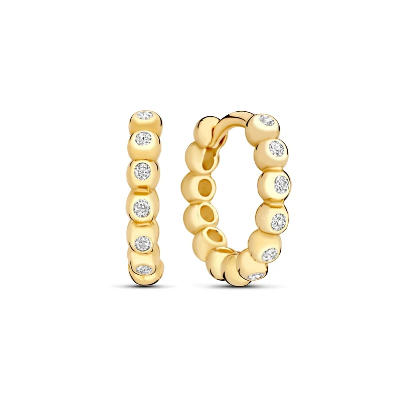 Beloro Jewels Monte Napoleone Elena 9 Karat Gold Creolen mit Zirkonia-Steinen (8,3 mm) BO360114