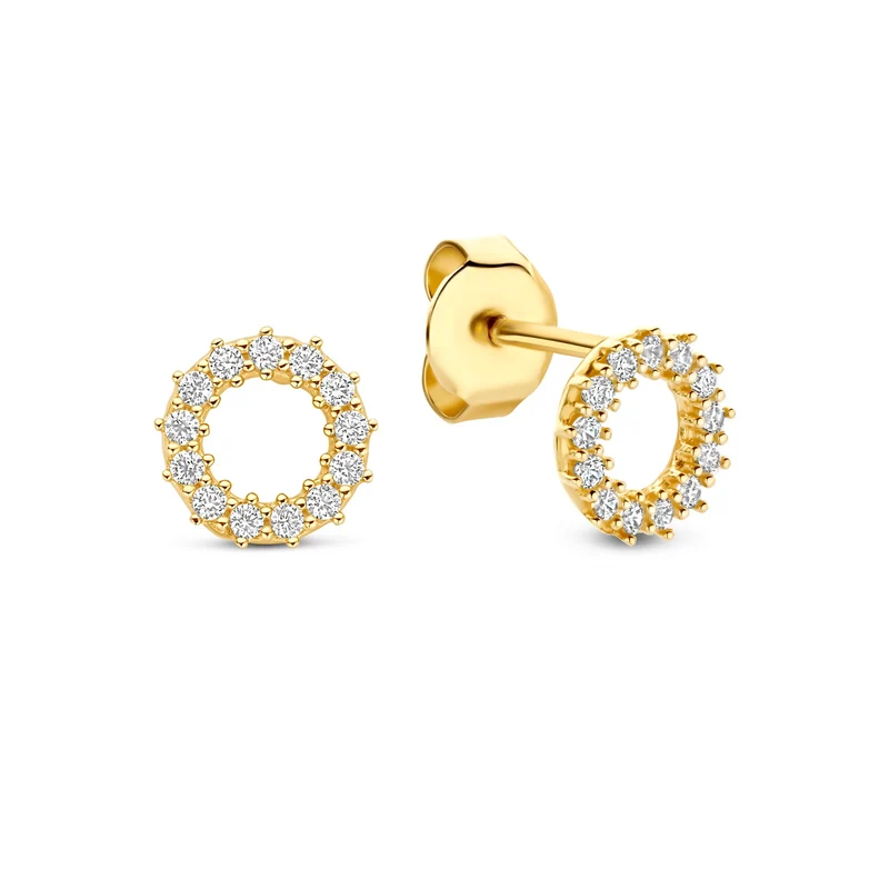 Beloro Jewels Monte Napoleone Ivet 9 karat Gold Ohrstecker mit Zirkoniasteinen BO360122