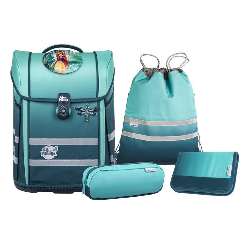 McNeill Ergo Perfecto Gradient Blue Lagoon Schulranzen Set 5tlg.