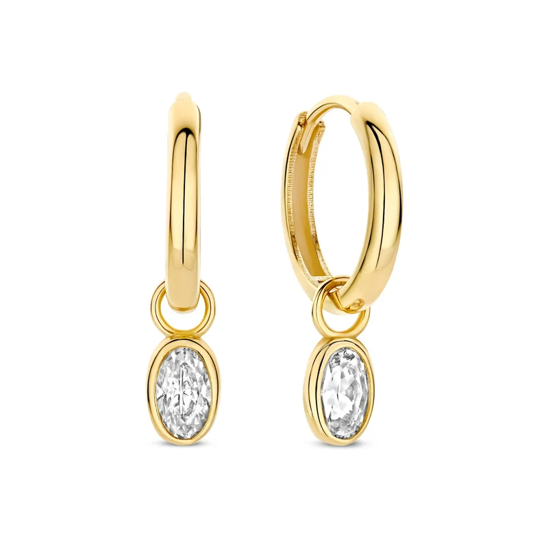 Isabel Bernard Le Marais Sophie 14 Karat Gold Creolen mit Zirkonia-Stein IB360293