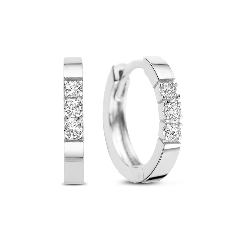 Isabel Bernard De la Paix Madeline 14 Karat | Weißgold Reif-Ohrringe | Diamant 0.15 Karat | IBD360017