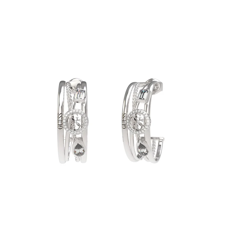 Guess 4G Light Silberne Ohrringe JUBE05236JWRHT-U