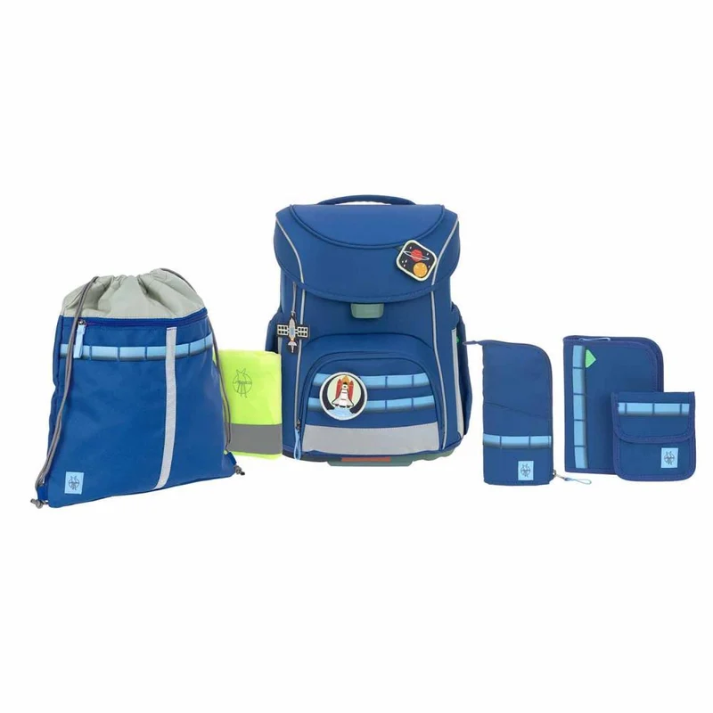 Lässig Slim Unique Dark Blue Schulranzen Set 7tlg.