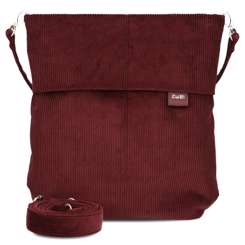 zwei Mademoiselle M12 - Schultertasche 32 cm (cord-bordeaux)
