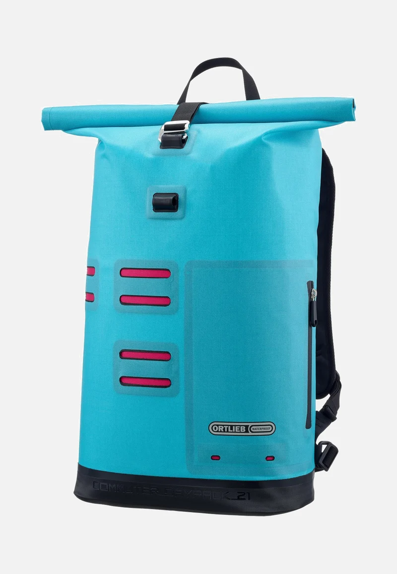Commuter Daypack Cyber 21L Cyber Blue/Pink - Rolltop Rucksack