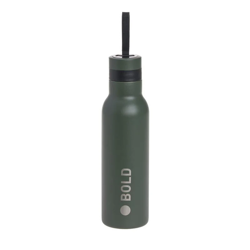 Lässig Bold Dark Olive Edelstahl Doppelwandig Trinkflasche