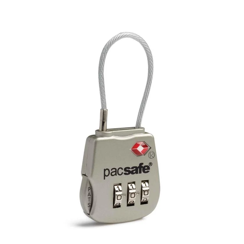 Pacsafe 800 Combination Cable Padlock Silver Schloss