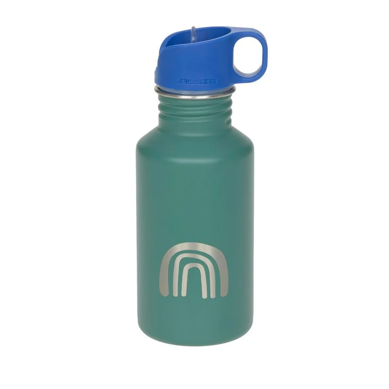Lässig Trinkflasche 0,5 Liter Edelstahl Little Gang Rainbow Green