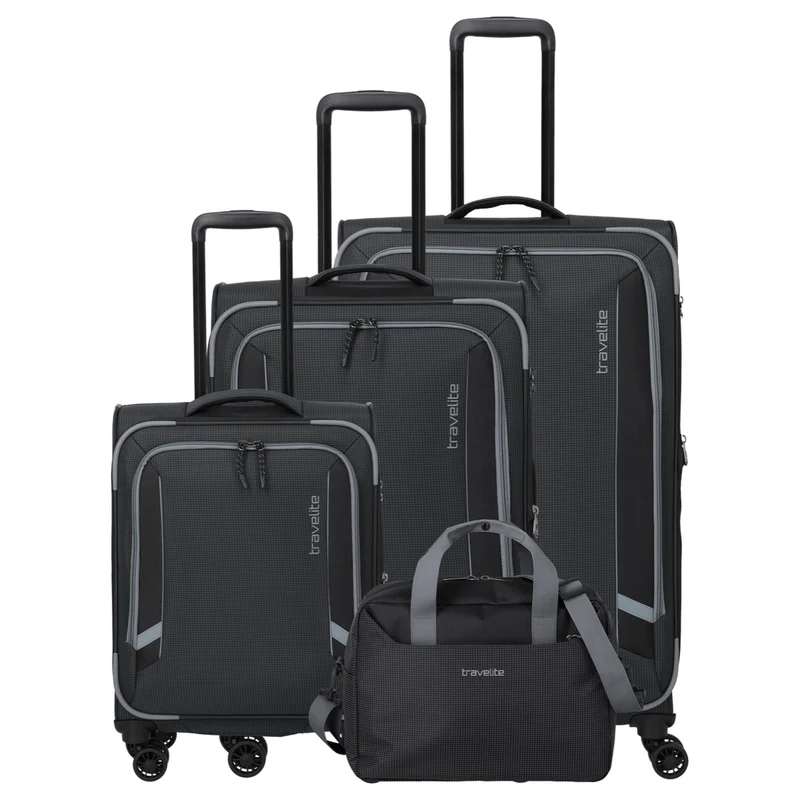 Travelite Corsiica - 4-Rollen-Trolley Set 4tlg. erw. (black)