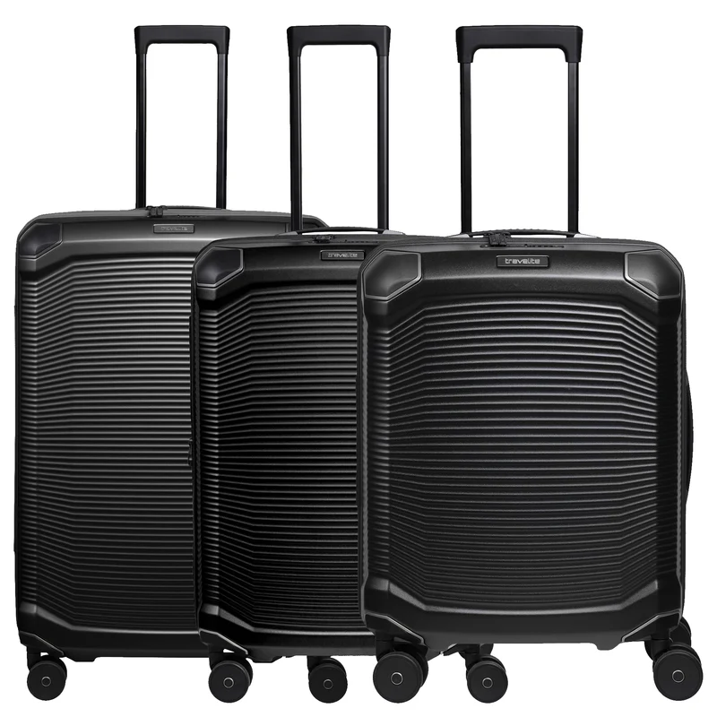 Travelite Millennium - 4-Rollen-Trolley Set 3tlg. erw. (black)
