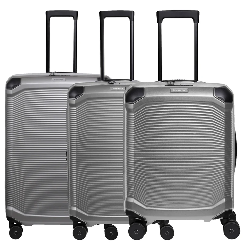 Travelite Millennium - 4-Rollen-Trolley Set 3tlg. erw. (silver)