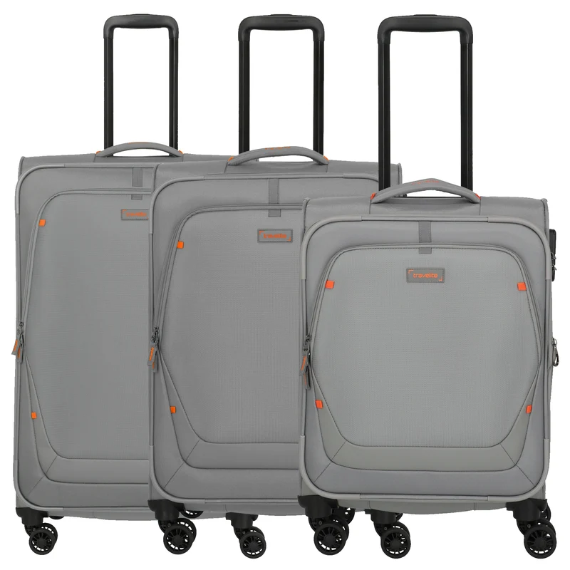 Travelite Umbria - 4-Rollen-Trolley-Set 3 tlg. erw. (smoky grey)