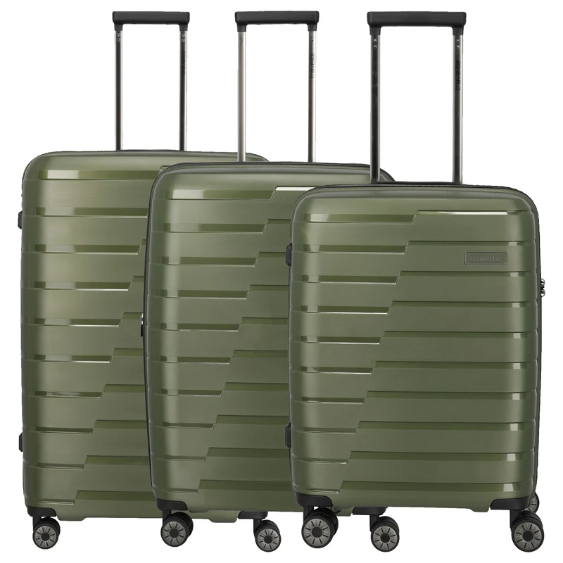 Travelite Air Base - 4-Rollen-Trolley Set 3tlg. erw. (olive)
