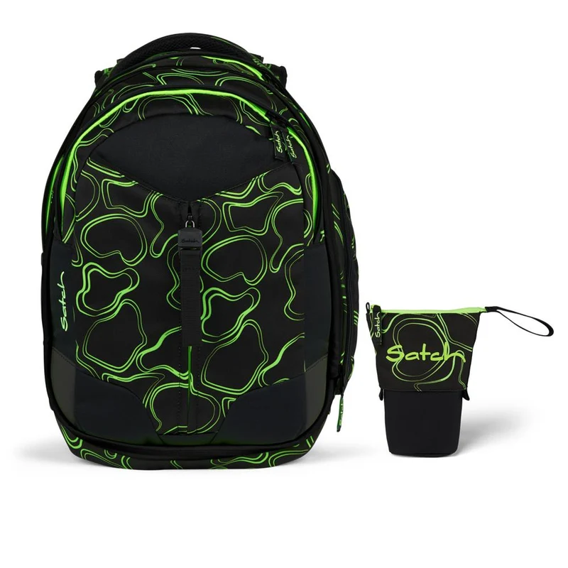 Satch Match Green Supreme Schulrucksack Set 2tlg.