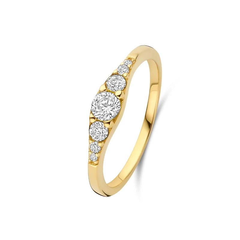 Isabel Bernard Rivoli Esme 14 Karat Gold Stapelring mit Zirkonia-Steinen IB330110-52