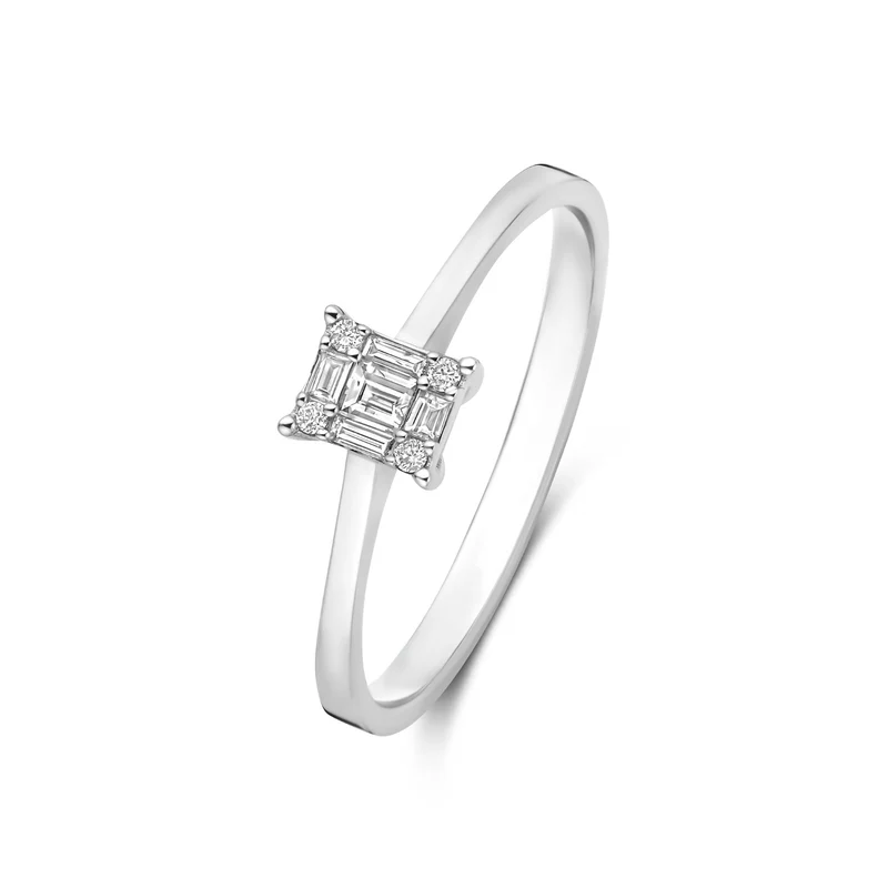 Isabel Bernard De la Paix Maxime 14 Karat Weißgoldring mit Diamant 0.13 ct IBD330042-54