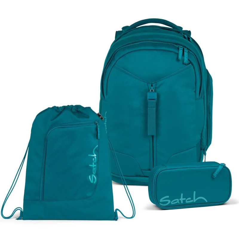 Satch Match Deep Petrol Schulrucksack Set 3tlg.