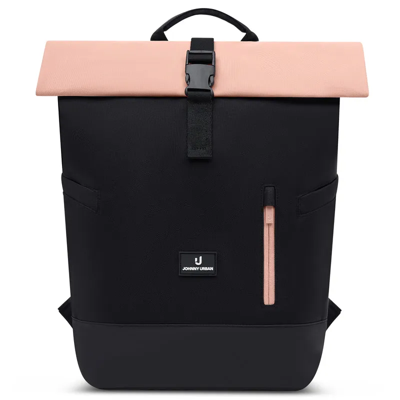 Johnny Urban Luca Small - Rolltop Backpack 36 cm (black-rose)