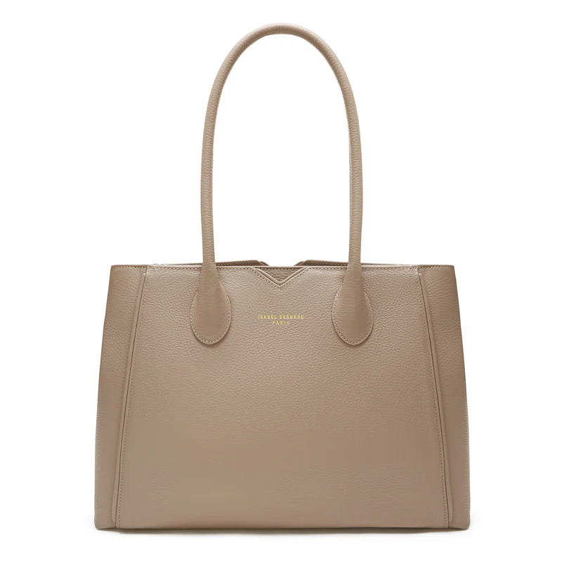 Isabel Bernard Honoré Cloe Taupe Handtasche aus Kalbsleder IB25016