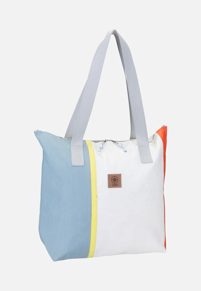 Welle Weel-Weiß/Hellblau/Orange/Gelb - Shopper